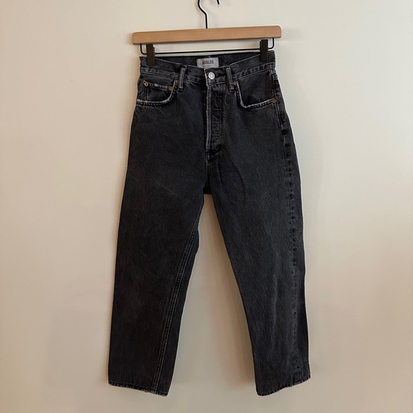 AGOLDE High Rise 90s Pinch Jeans - Black- Size 23 - Picture 7 of 14